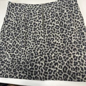 cabi Jungle Skirt Womens 16 Pencil Straight Puma Leopard Print Length Pockets